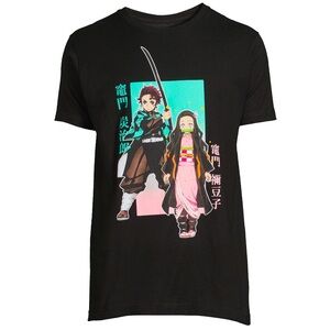 Box Lunch Demon Slayer Tanjiro and Nezuko Black  T-Shirt Men's Size large ✨NWT✨